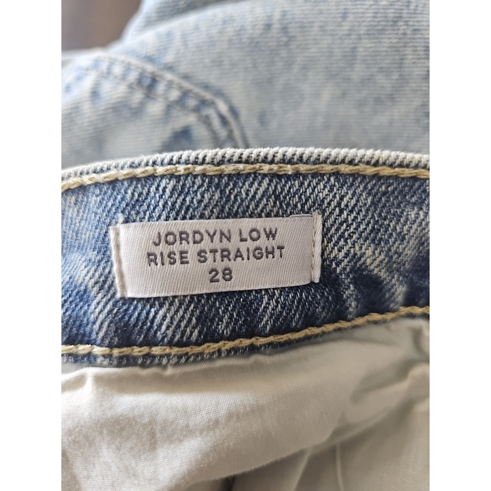 Pacsun Jordyn Low Rise Straight Denim Jeans Womens Size 28 Blue Distressed - Picture 5 of 12